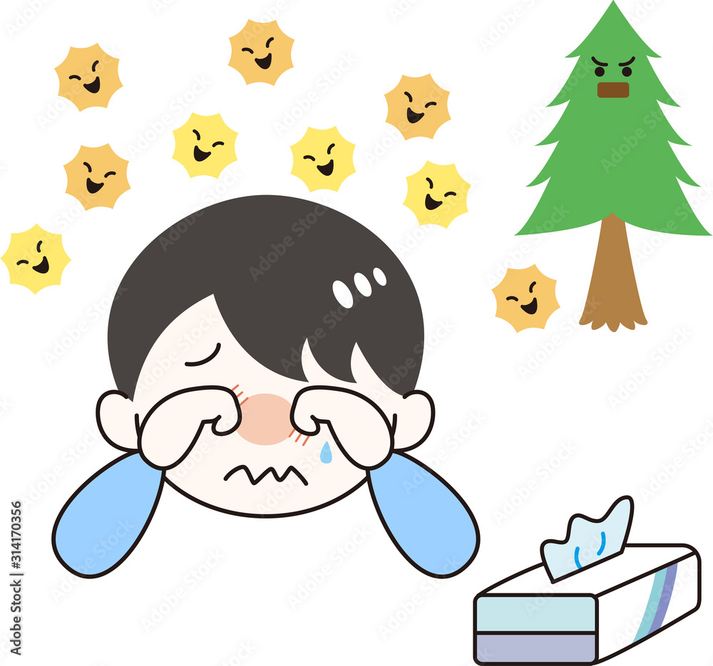 花粉症男性症状目のかゆみstock Vector Adobe Stock