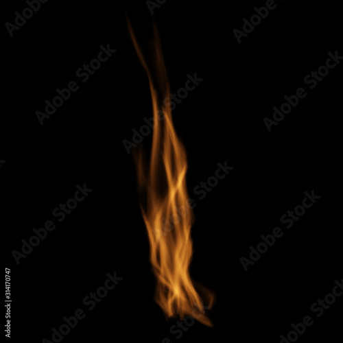 Flame, fire, model of fire , computer graphics, heat, flames on black background, light, hot, burn © Misha