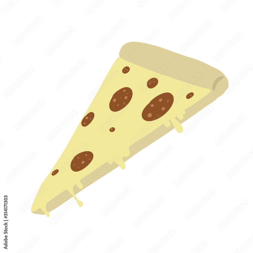 Pizza on white background