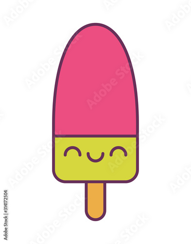 kawaii popsicle cartoon vector design
