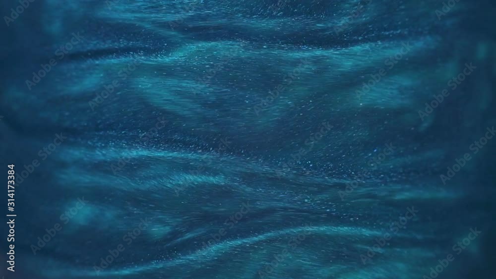 Rheoscopic fluid. Beautiful movement of particles in a liquid. Fantastic patterns and shapes. 50 fps