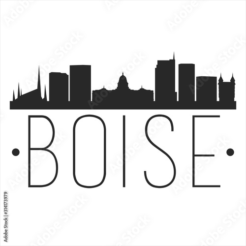 Boise Idaho. City Skyline. Silhouette City. Design Vector. Famous Monuments.