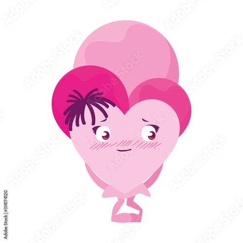 Isolated female heart cartoon vector design