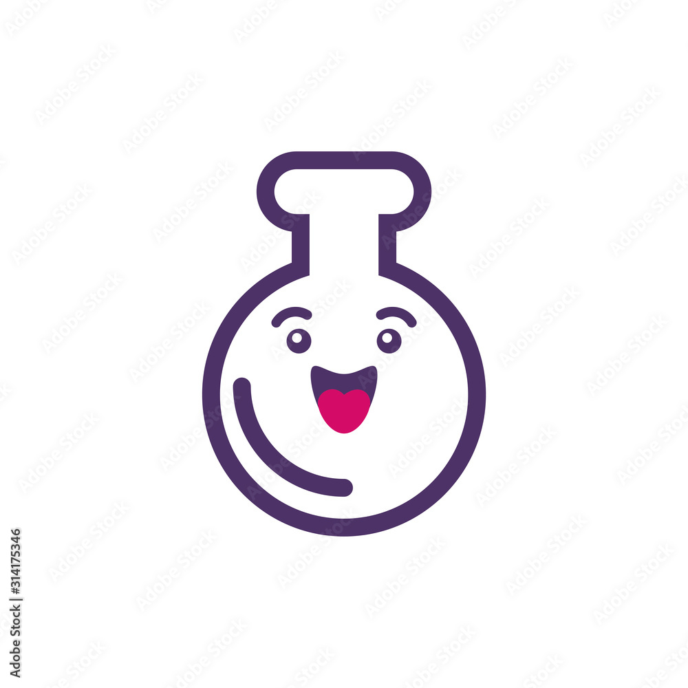 Obraz premium Kawaii flask cartoon vector design