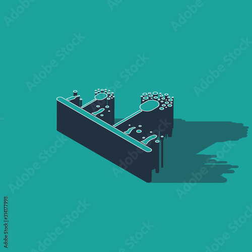 Isometric Mold icon isolated on green background. Vector Illustration