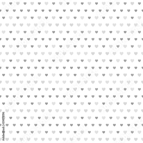 Grey striped heart pattern. Seamless vector background