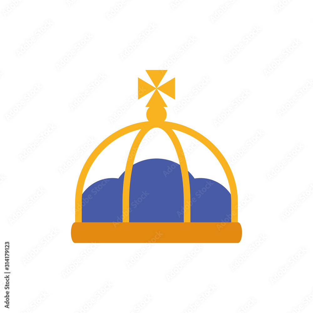Isolated king blue and gold crown vector design Isolated king blue and gold crown vector design