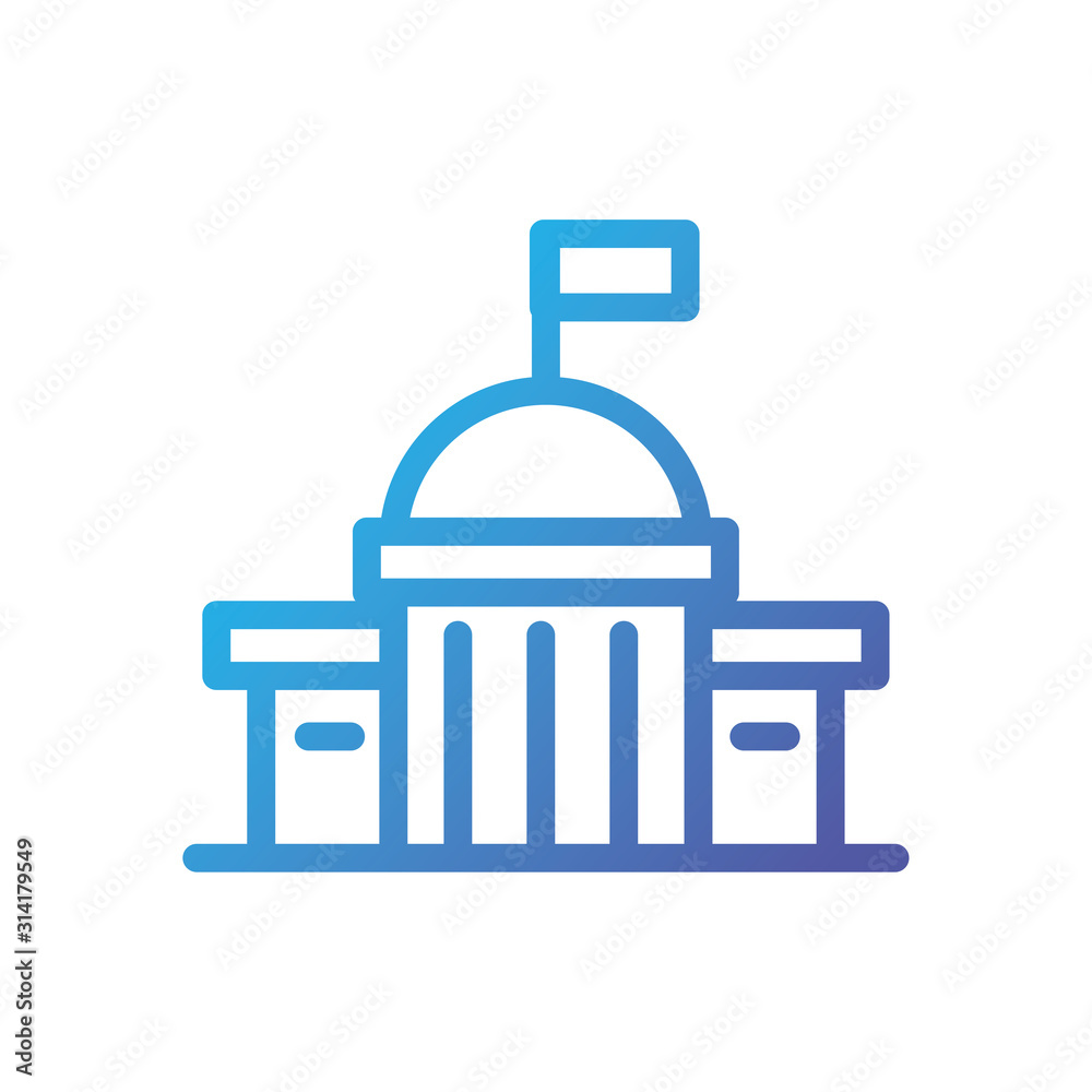 Isolated city building with flag vector design Isolated city building with flag vector design