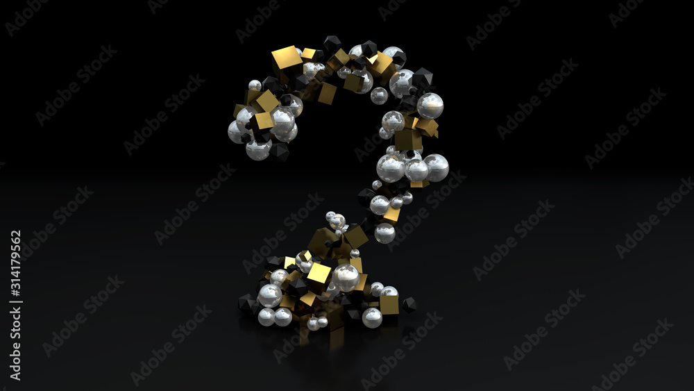 Number Two formed with geometric shapes Number Two formed with geometric shapes
