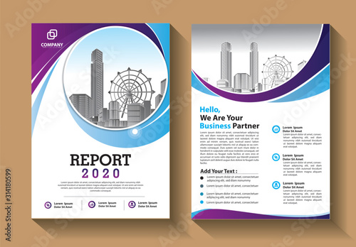 Business abstract vector template. Brochure design, cover modern layout, annual report, poster, flyer in A4 with colorful triangles, geometric shapes for tech, science, market with light background