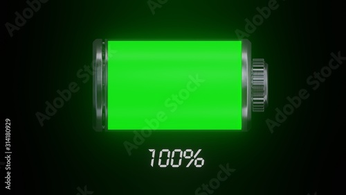 Green battery power 100%.