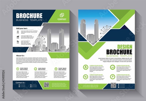 Business abstract vector template. Brochure design, cover modern layout, annual report, poster, flyer in A4 with colorful triangles, geometric shapes for tech, science, market with light background