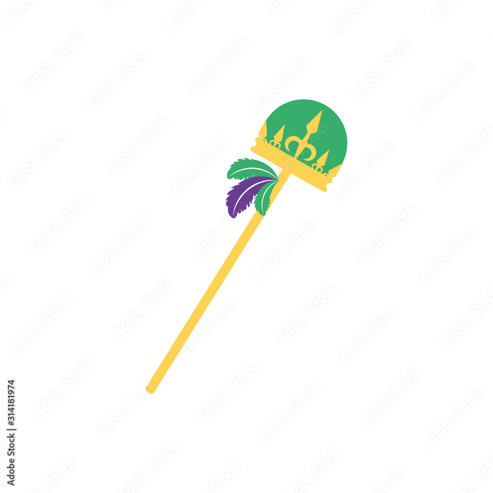 Isolated mardi gras scepter vector design Isolated mardi gras scepter vector design