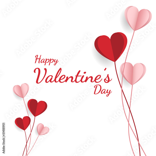 Happy valentine day. with creative love composition of the hearts. Vector illustration