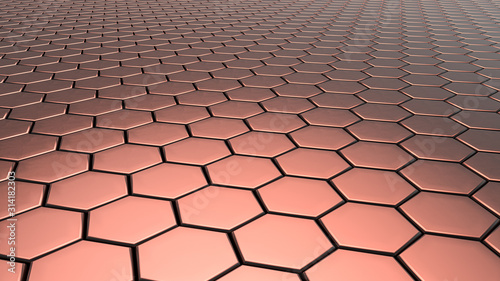 Abstract 3d objects pattern background cubes and hexagons, 3d Rendering