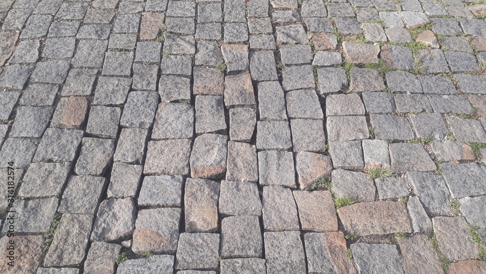 old cobblestone pavement