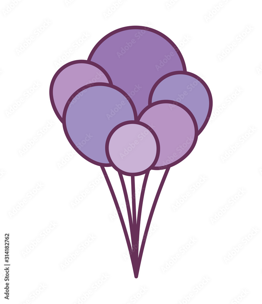 Isolated purple balloons vector design Isolated purple balloons vector design