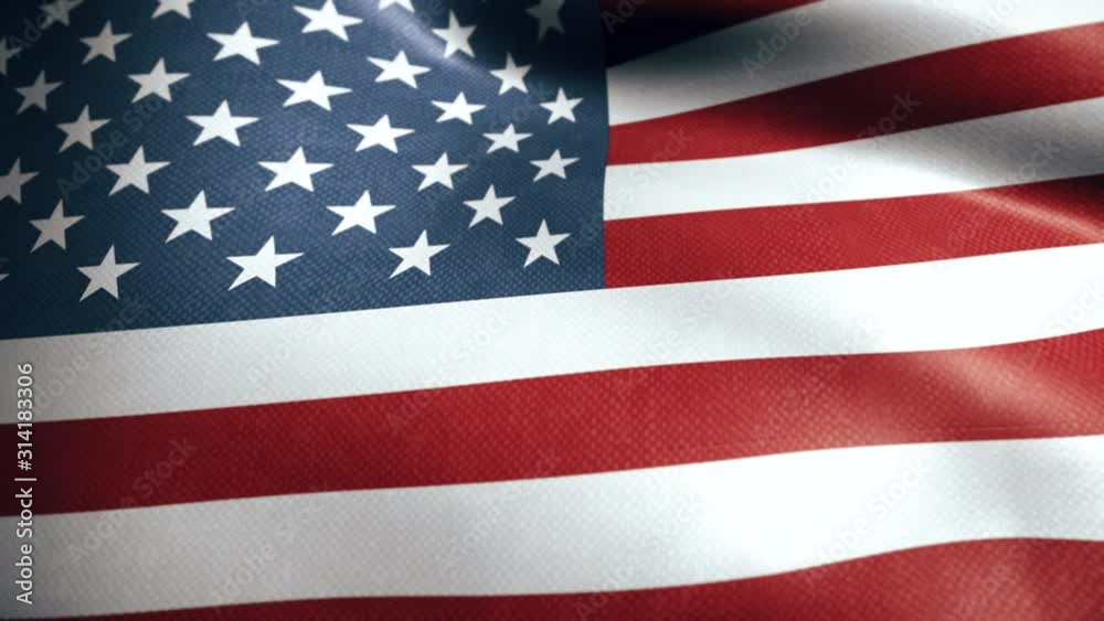  American Flag Waving .UNITED STATES Flag Close-up shot , 4k UHD