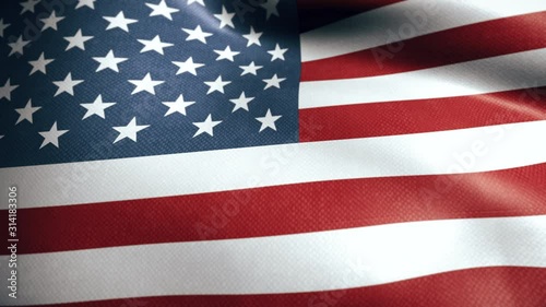  American Flag Waving .UNITED STATES Flag Close-up shot , 4k UHD photo