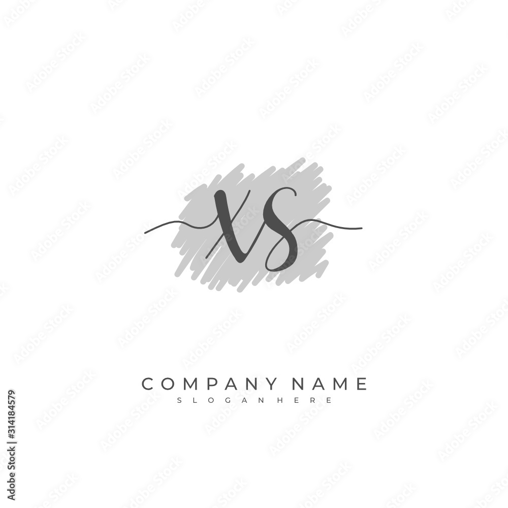 Handwritten initial letter X S XS for identity and logo. Vector logo template with handwriting and signature style. Handwritten initial letter X S XS for identity and logo. Vector logo template with handwriting and signature style.