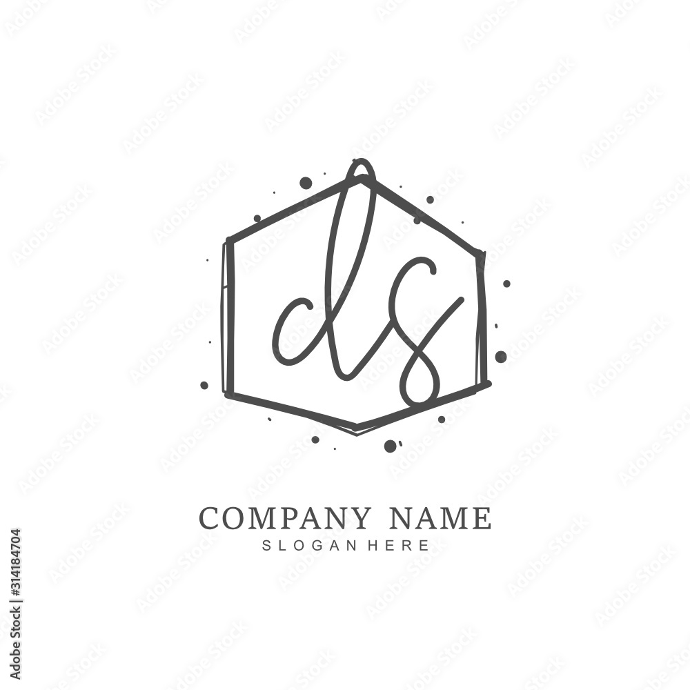 Handwritten initial letter D S DS for identity and logo. Vector logo template with handwriting and signature style. Handwritten initial letter D S DS for identity and logo. Vector logo template with handwriting and signature style.