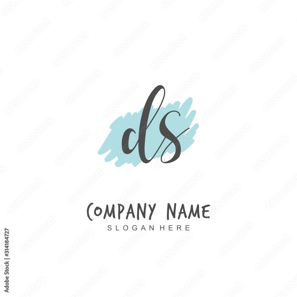 Handwritten initial letter D S DS for identity and logo. Vector logo template with handwriting and signature style. Handwritten initial letter D S DS for identity and logo. Vector logo template with handwriting and signature style.