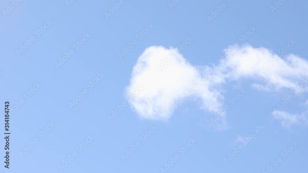 passing white clouds in the blue sky, 4k