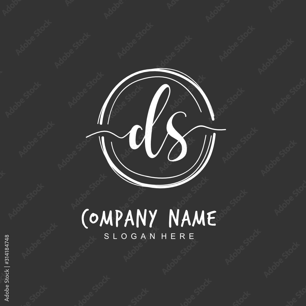Handwritten initial letter D S DS for identity and logo. Vector logo template with handwriting and signature style. Handwritten initial letter D S DS for identity and logo. Vector logo template with handwriting and signature style.