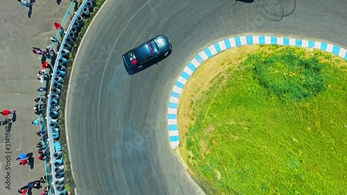 Aerial View Above Drift Racing Cars A photo