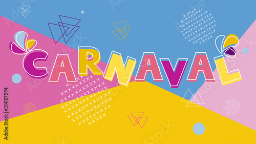 Brazilian Carnaval colorful modern background vector. Geometric abstract backdrop.