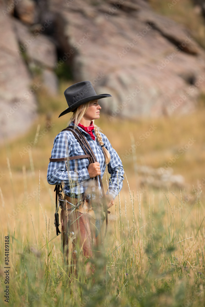 Cowgirl in Grass