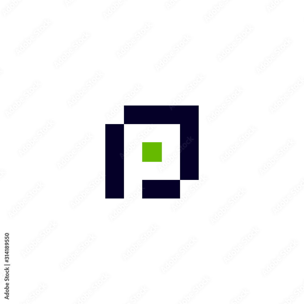 letter P in box logo design letter P in box logo design