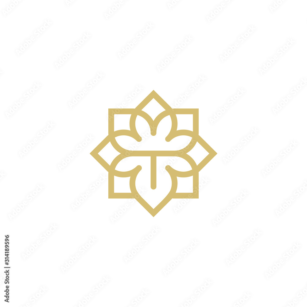Letter T ornament logo design