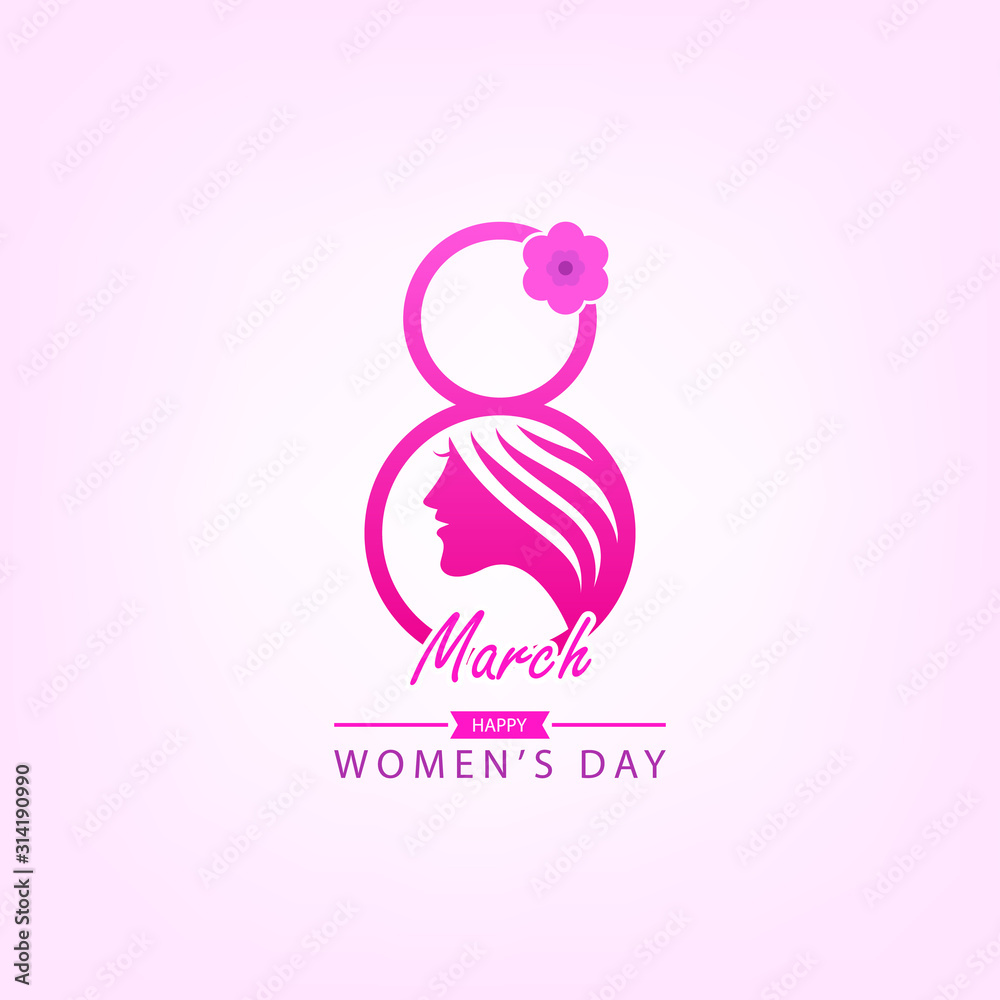 8 March. Happy women's day design background. Vector illustration 8 March. Happy women's day design background. Vector illustration