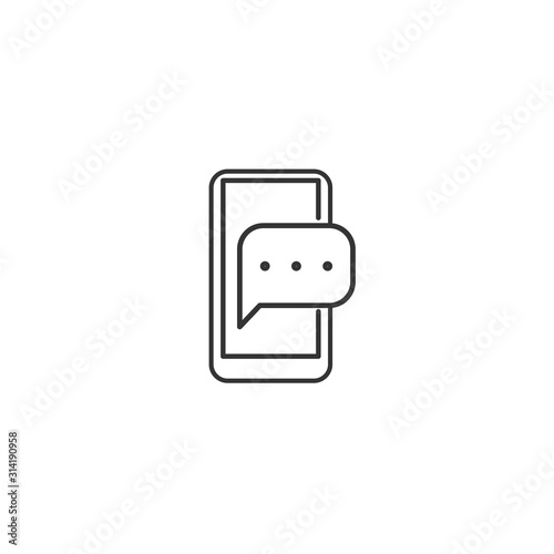 chatting on phone icon vector solid grey