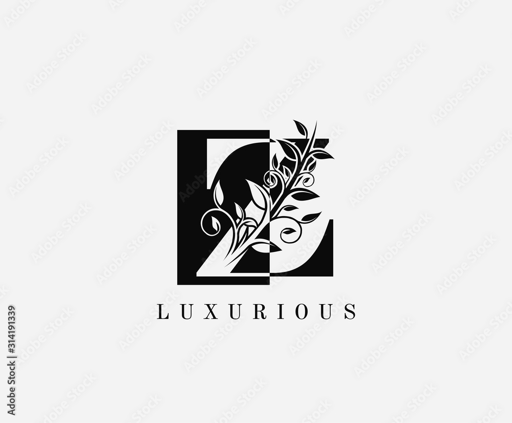 Z Letter Luxury Vintage Logo. Minimalist Z With Classy Leaves Shape design perfect for fashion, Jewelry, Beauty Salon, Cosmetics, Spa, Hotel and Restaurant Logo. 