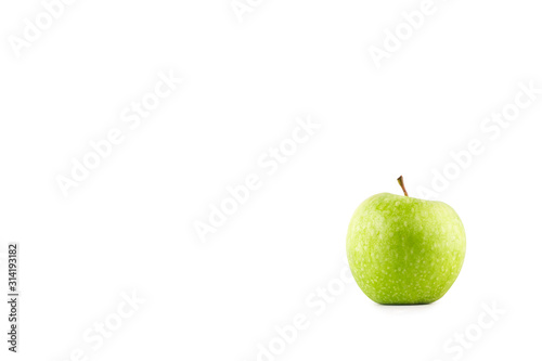 green apple on white background fruit agriculture food isolated