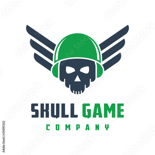 skull game logo design