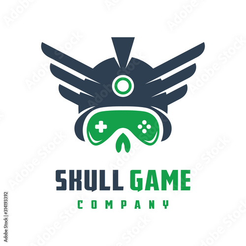 skull game logo design
