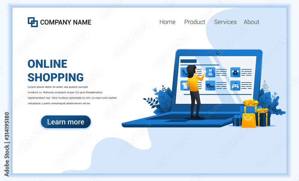 Online shopping concept with giant mobile displaying store products and woman characters. Can use for mobile app template, landing page, web design, banner, advertising. Flat vector illustration Online shopping concept with giant mobile displaying store products and woman characters. Can use for mobile app template, landing page, web design, banner, advertising. Flat vector illustration
