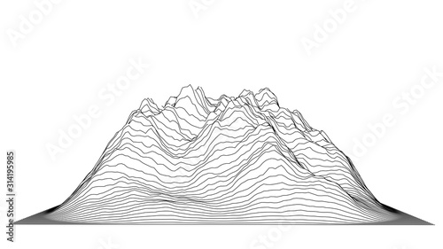 Curve lines in shape of part of mountain range
