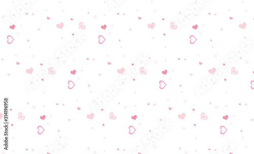 Abstract pattern hearts valentine background.