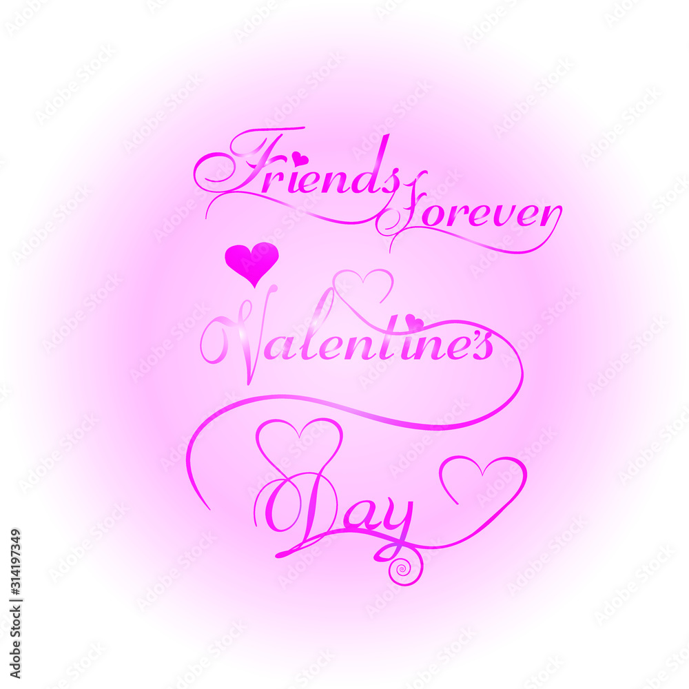 Fototapeta premium Vector Friends Forever Valentines Day.