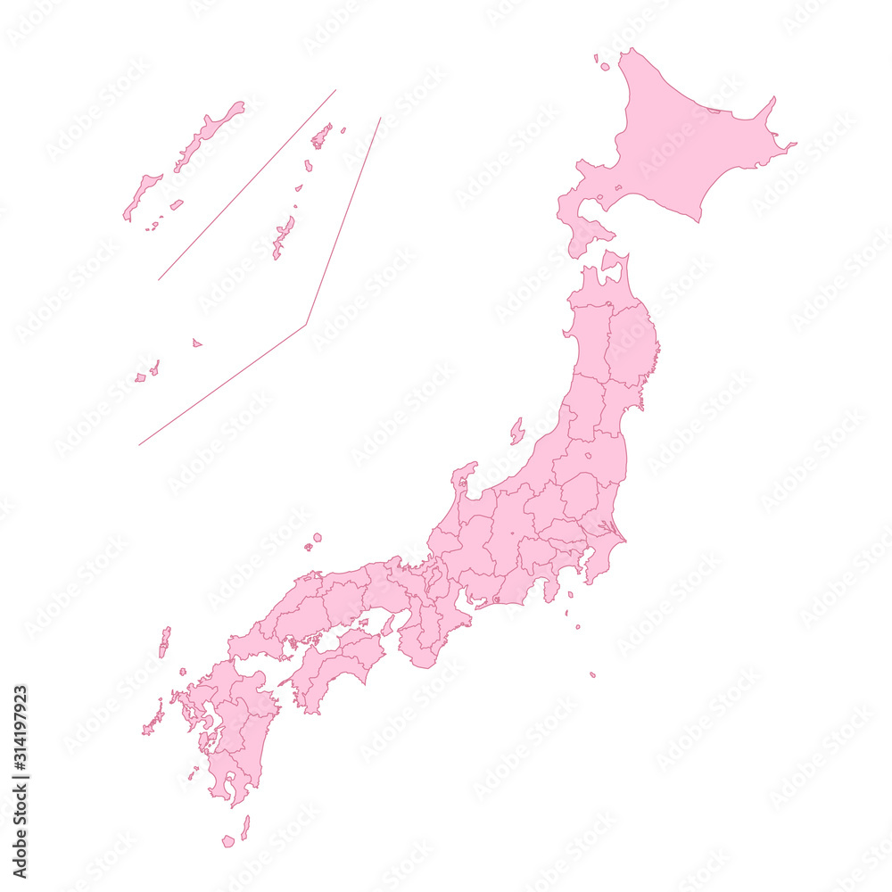 日本 地図 県 アイコン Stock Vector | Adobe Stock