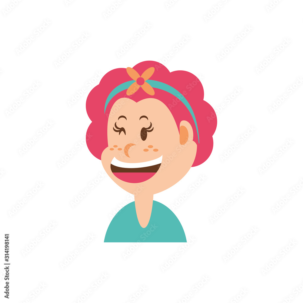 Isolated girl cartoon with red hair vector design Isolated girl cartoon with red hair vector design