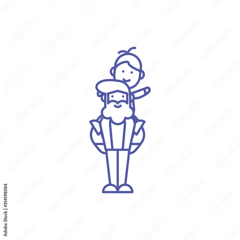 Isolated father and son vector design Isolated father and son vector design