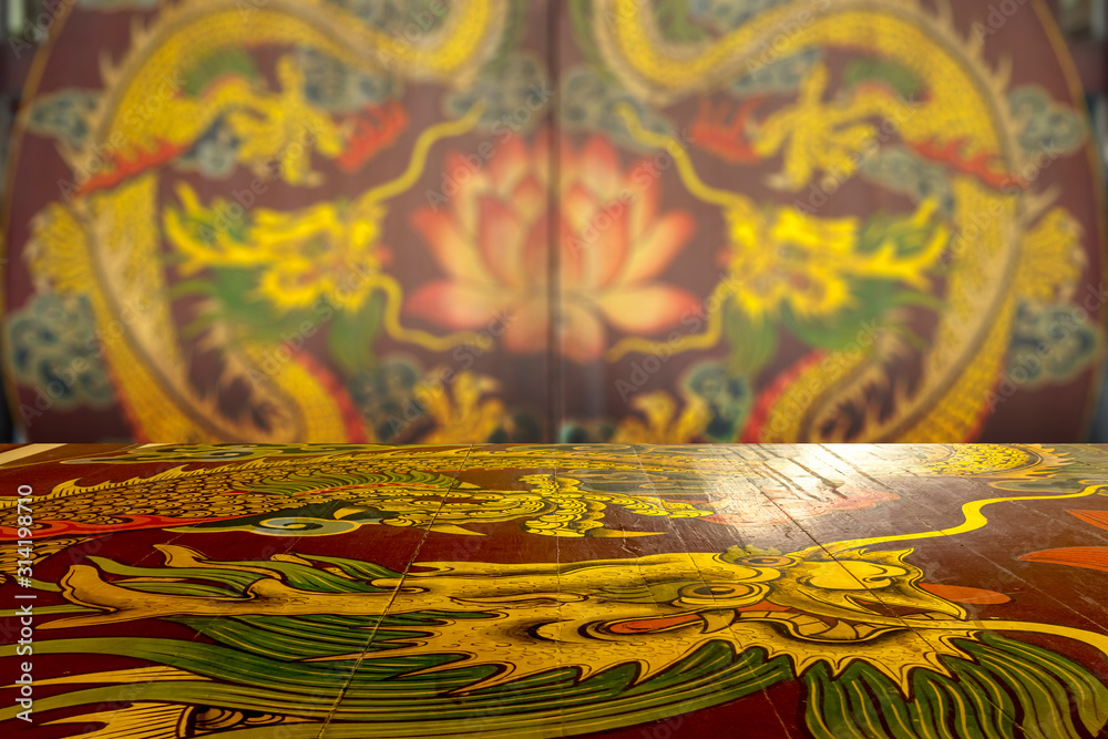 Fototapeta premium A Chinesse traditional dragon art paint pattern