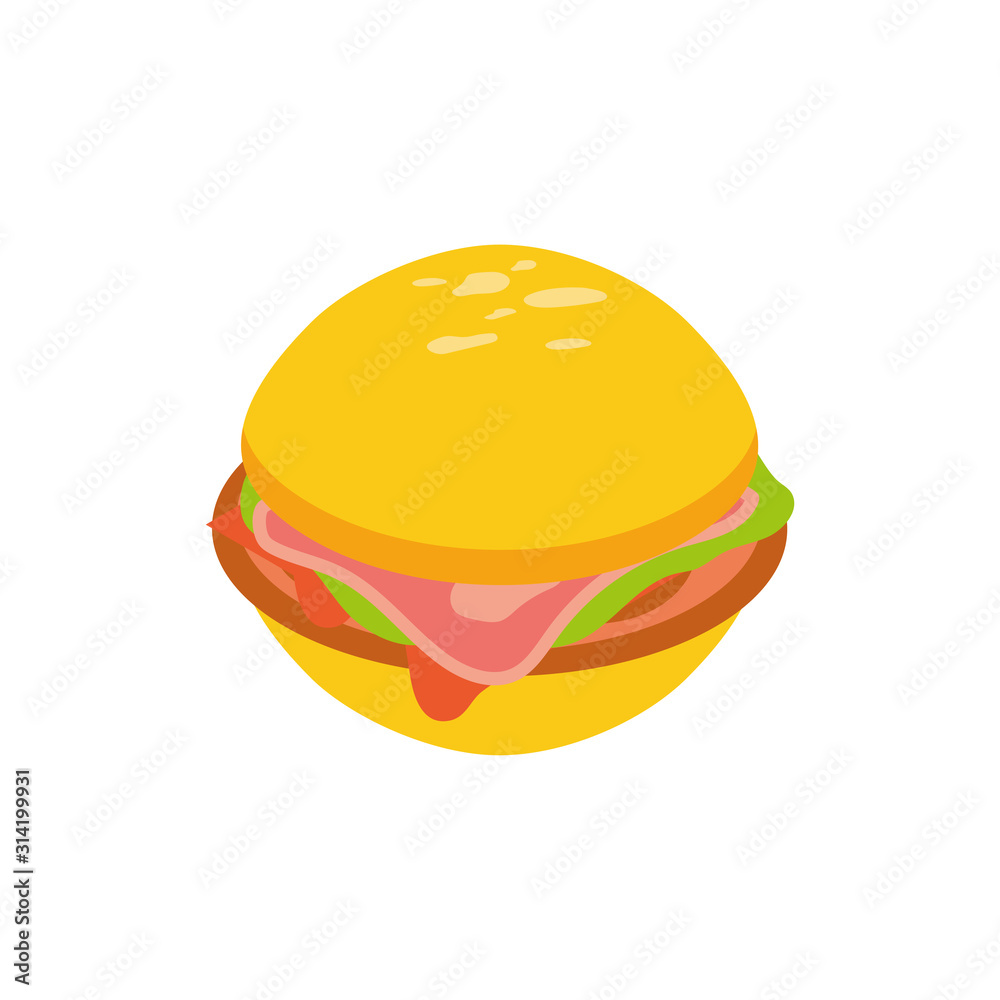 Isolated hamburger food vector design Isolated hamburger food vector design