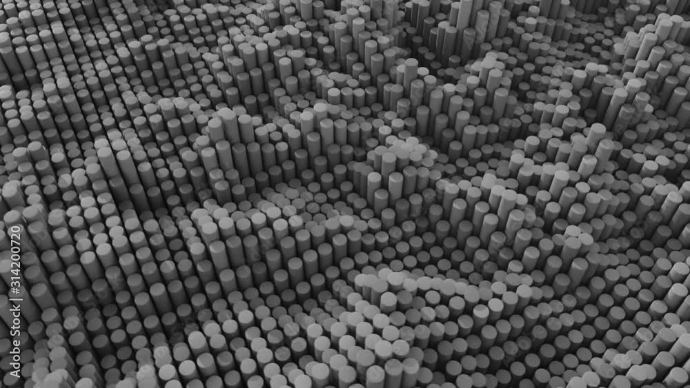 Abstract multi core processing concept. 3D CGI animation.