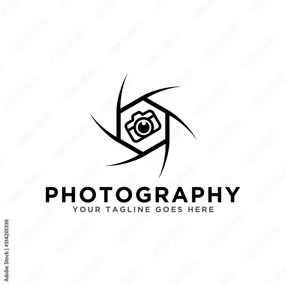 Camera shutter logo icon. Photograph logo template. Modern design on white background. Camera shutter logo icon. Photograph logo template. Modern design on white background.